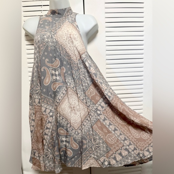 Intimately Free People Halter Paisley Beaux Slip Dress Neutral - Picture 6 of 12